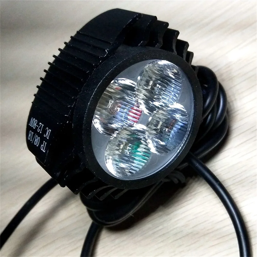 Zlato Black 4 LED Električno kolo svetlobe z zvočnik preklop kolo Svetlobe 12 24 36 48 60 72V Univerzalni kolo motorno kolo Žarometov