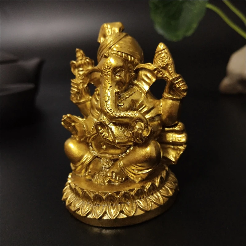 Zlato Gospod Ganesha Kip Bude, Doma Vrt Dekoracijo Indijski Ganesh Slon Bog Kiparstvo Figurice Okrasni Kipi Bude,