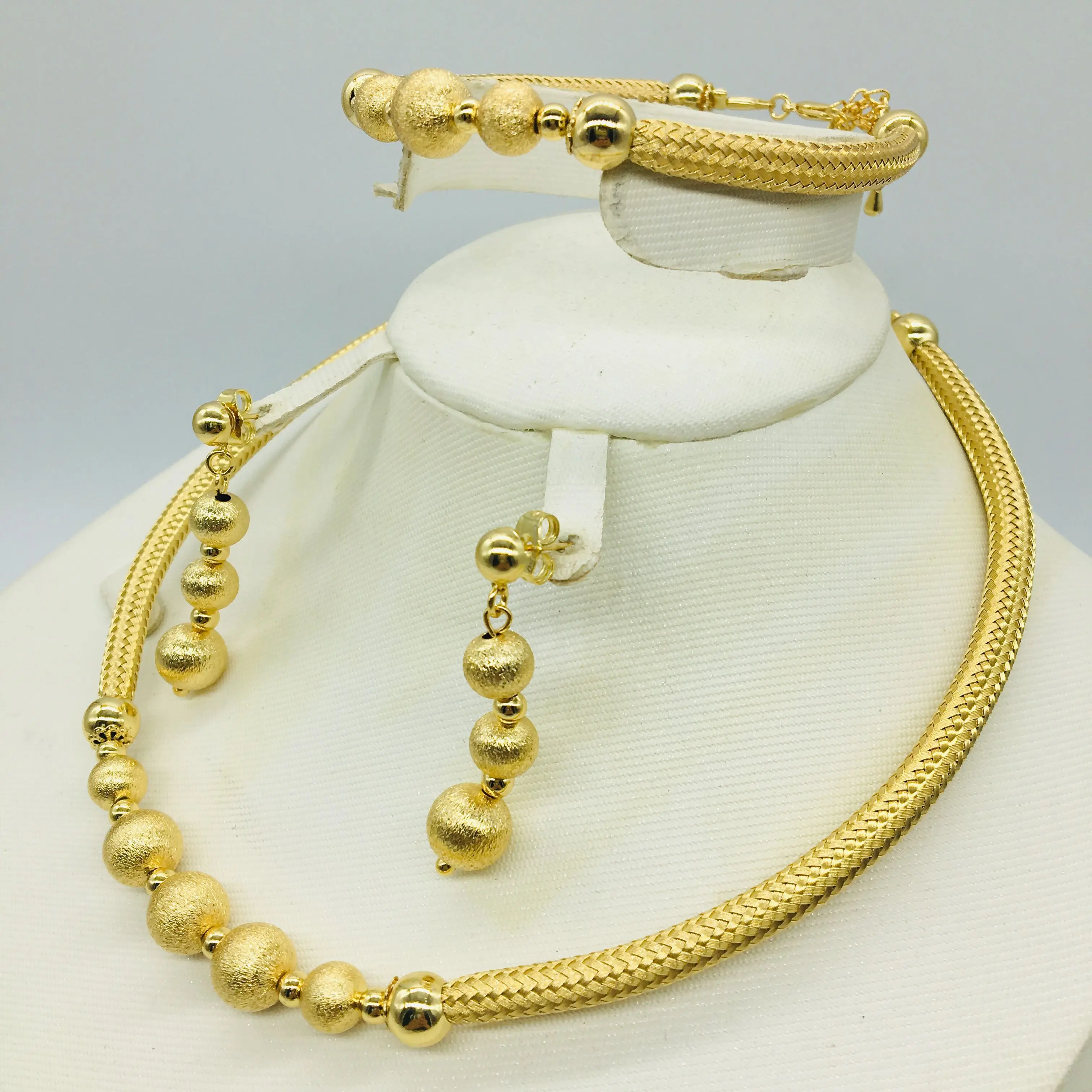Zlato lady Ogrlica Nakit Set Dubaju, poroka, nevesta, nakit nakit set modna ogrlica, uhani, zapestnica Potovanja Nakit Set