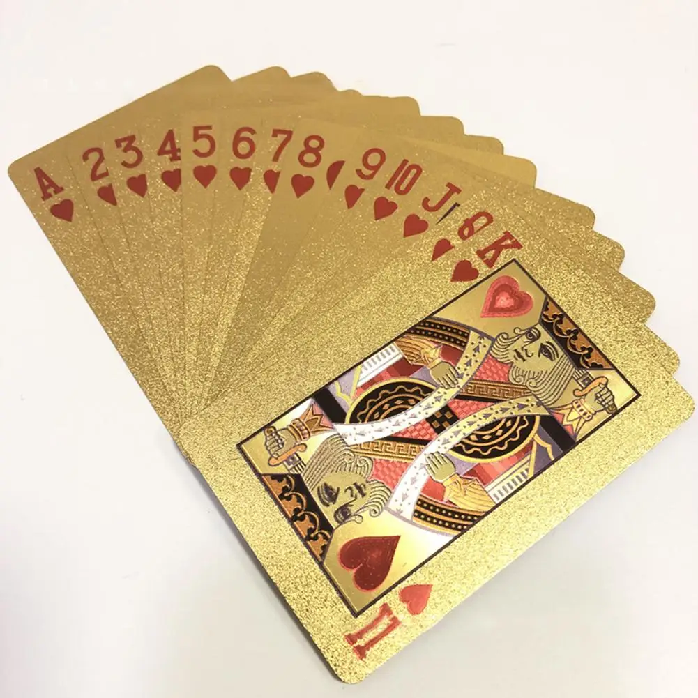 Zlato, Srebro Igralne Karte, Poker Igra Krovu, Zlata Folija Poker Set Plastičnih Čarobne Kartice Nepremočljiva Kart Magic Ekipa Igre Blackjack 2