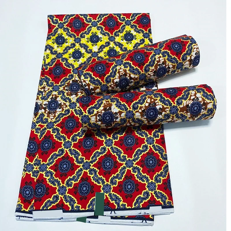 Zlato tiskanja afriške nov modni anakra bombaž afriške vosek tkanine nigerijski gane kitenge dashiki pravi vosek tkanine 6yards G0030
