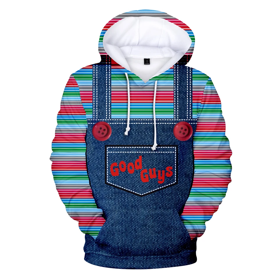 Zlo Dobri Fantje igrača 3D hoodies moški/ženske halloween Chucky harajuku hoodie majica Modni pulover, Jakno plašč 4XL Oblačila