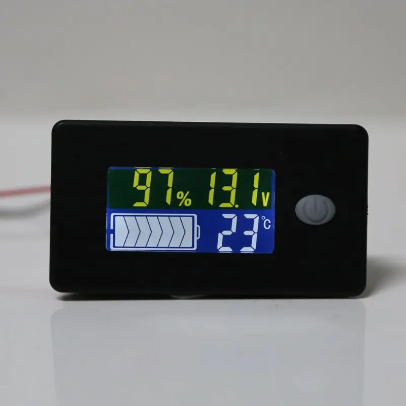 Zmogljivost baterije Indikator 12V 24V 36V 48V 60V 72V 10-100V Li-ion Lifepo4 svinčevih Baterij Monitor s prikaz temperature