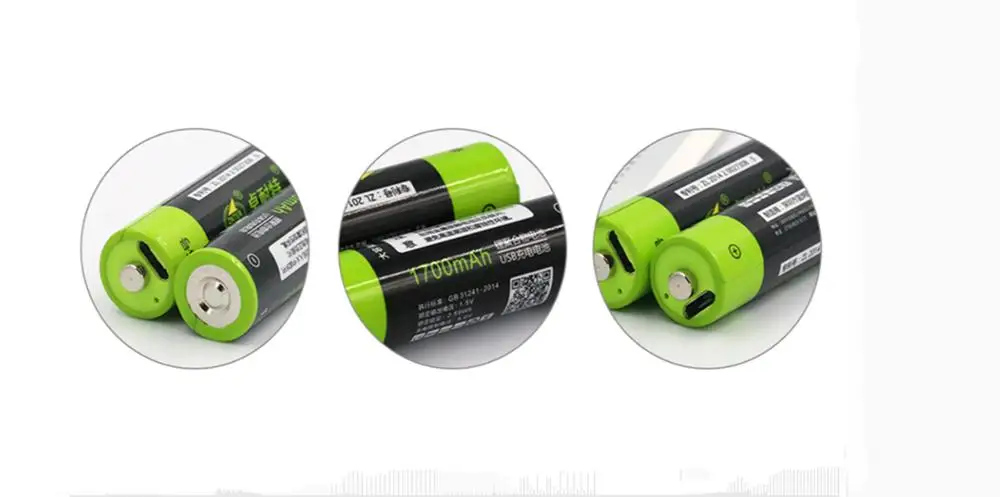 ZNTER 1,5 V AA Baterija 1700mAh USB Polnilna Litij-Polimer Baterija Hitro Polnjenje preko Mikro USB Kabla