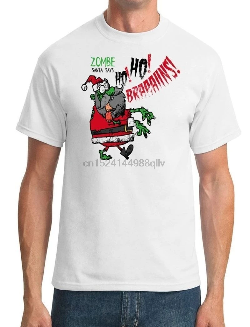 Zombi Božiček Pravi Ho Ho Možgane - Smešno - Mens T-shirt