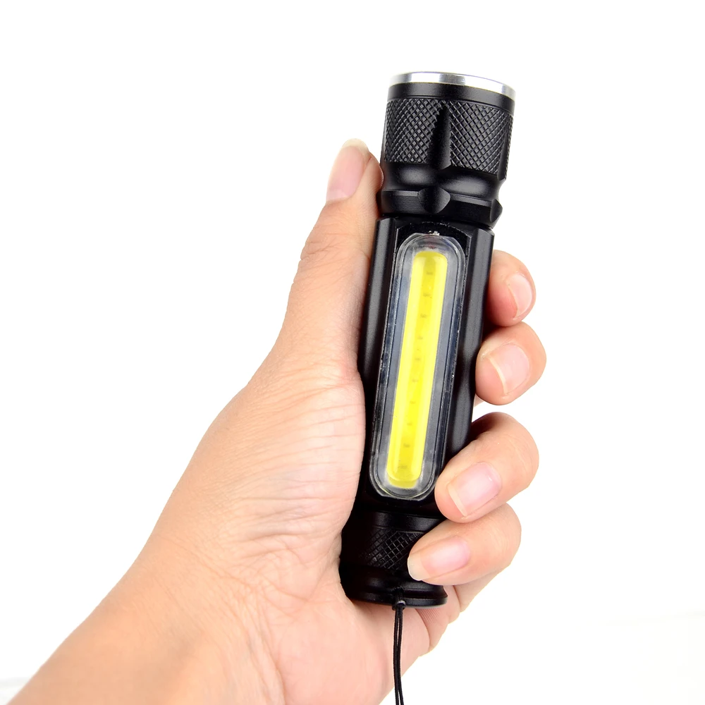 Zoom Bliskavica T6 +COB LED x900 Svetilka USB Polnilna baterijska svetilka svetilka 4 Način penlight Za zunanjo Ribolov, Lov Luč