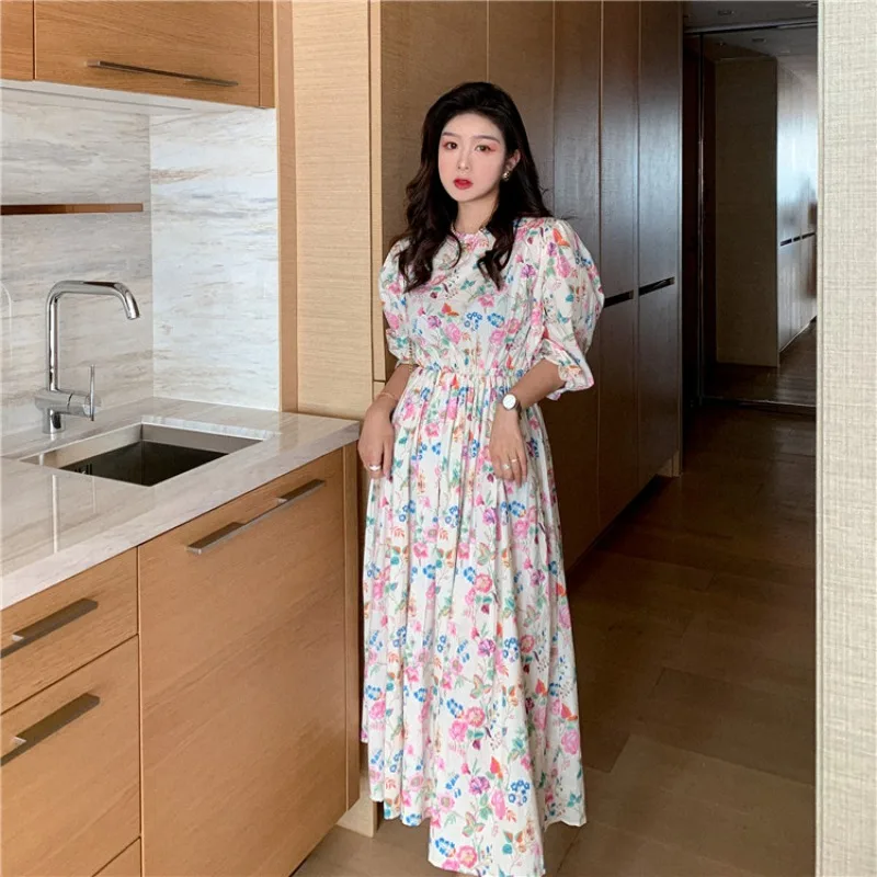 ZOSOL Retro korejski Cvetlični Kratek Rokav Obleka Ženske Poletje Pasu Objemala Hujšanje Obleko 2020 Novo Elegantno Obleko