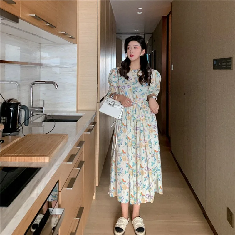 ZOSOL Retro korejski Cvetlični Kratek Rokav Obleka Ženske Poletje Pasu Objemala Hujšanje Obleko 2020 Novo Elegantno Obleko