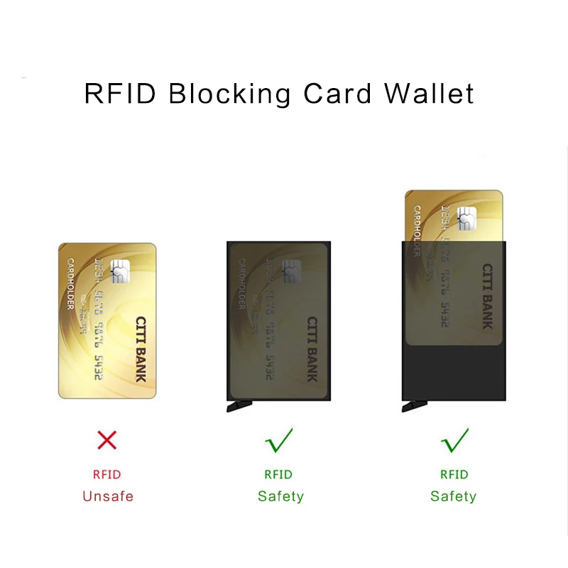 ZOVYVOL Samodejno Imetnik Kreditne Kartice Potovanja Aluminija Moških RFID Denarnice Pop Up Blokiranje Denar Primeru Zaščito Kartice Luksuznih