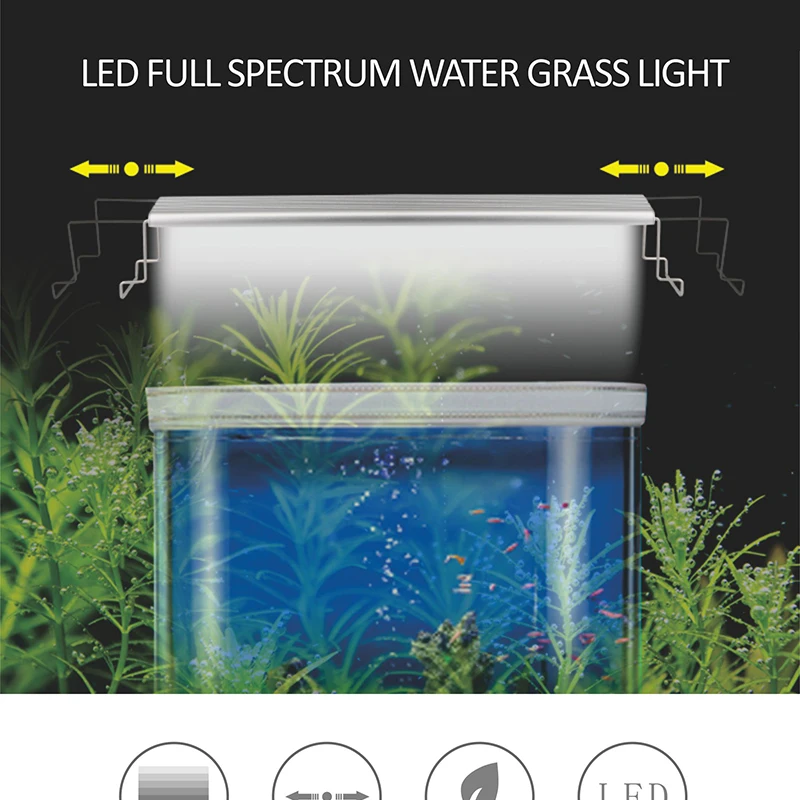 ZRDR Akvarij, Zasajene Svetlobe LED, Serija Mini Nano Preprost Akvarij Vodni Rezervoar Rib Kovinsko Stojalo Vzhod Zahod POKROV Luči