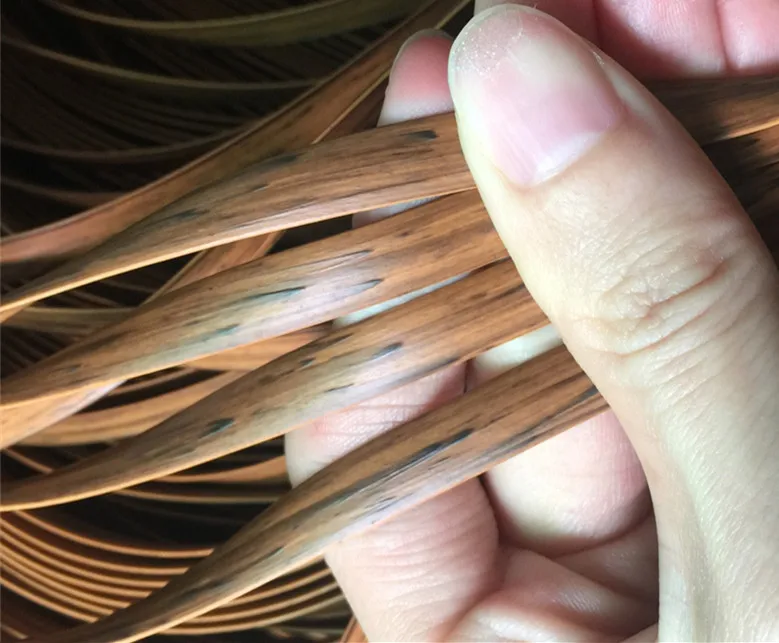 Zrna lesa barva/rjava tiskanje Gradient ravno sintetičnih PE rattan tkanje material, plastični ratana za plesti in popravila stol ect