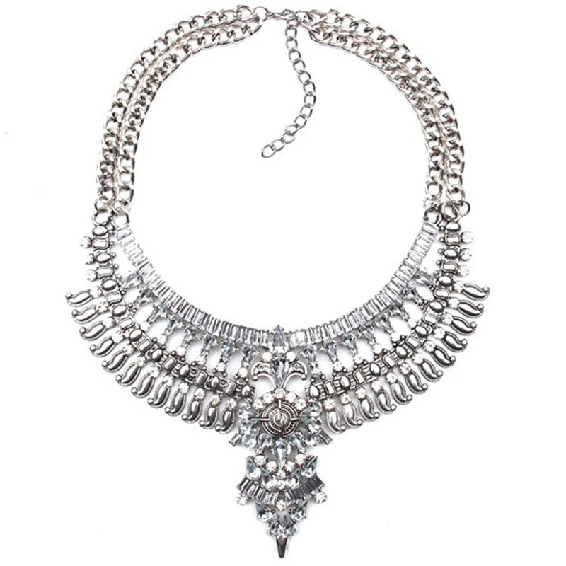 Ztech velik moda Kristalno okrasnih ogrlica Evropi Kristalno hlače z oprsnikom izjavo Ogrlice & Obeski neckalces za ženske poroko