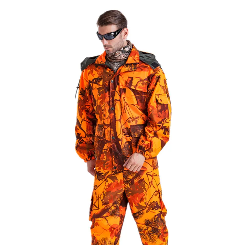 Zunanji bionic oranžna prikrivanje oblačila Ghillie bo Ustrezala Taktične Vojaške obleke zajema Jakno in hlače obleko B1-141