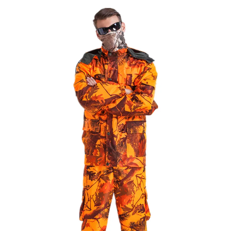 Zunanji bionic oranžna prikrivanje oblačila Ghillie bo Ustrezala Taktične Vojaške obleke zajema Jakno in hlače obleko B1-141