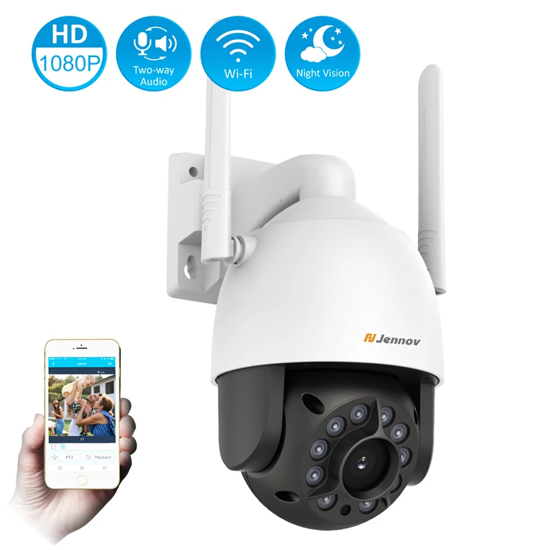 Zunanji Brezžični CCTV Varnosti IP Kamero Premaknite Odkrivanje Wifi Dome Kamera Ir Nočno Vizijo RJ45 Two-way Audio Nepremočljiva