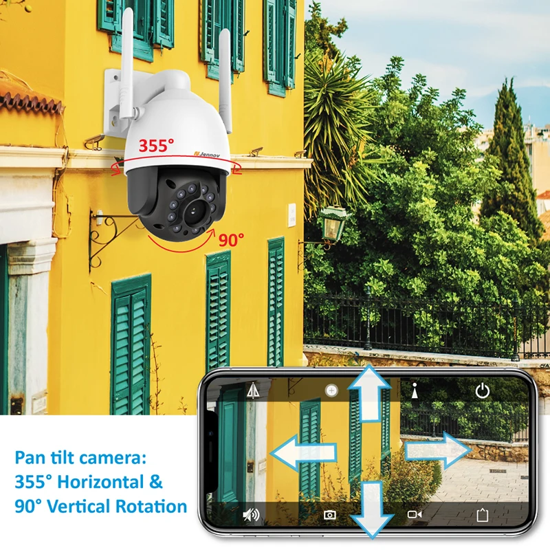 Zunanji Brezžični CCTV Varnosti IP Kamero Premaknite Odkrivanje Wifi Dome Kamera Ir Nočno Vizijo RJ45 Two-way Audio Nepremočljiva