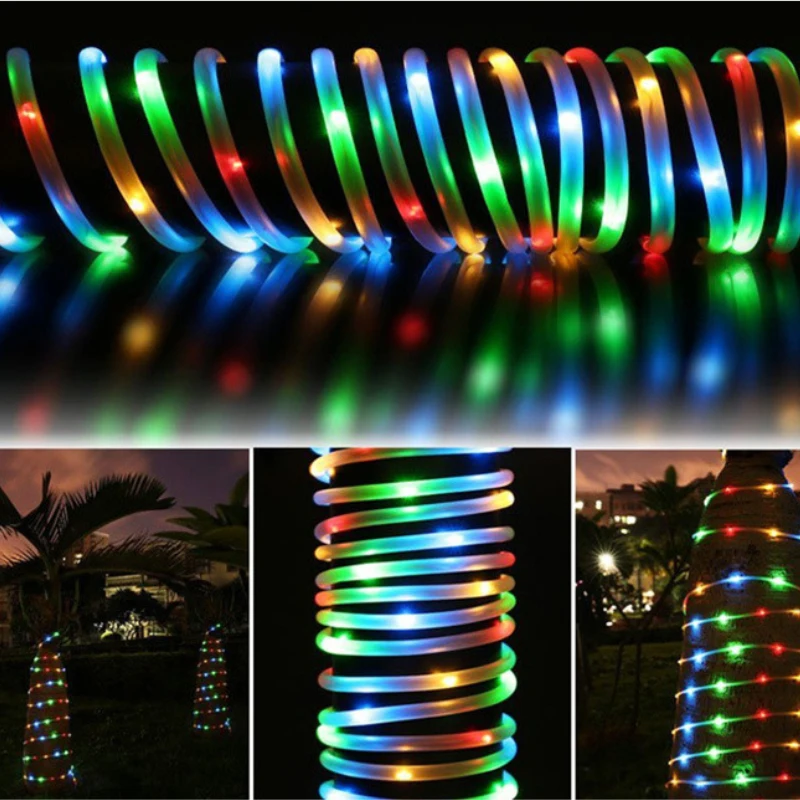 Zunanji Niz Luči 10M 5M Baterijski pogon LED Vrv Cev Niz Luči za Teras Velikonočni Božično zabavo, Poroko Počitnice