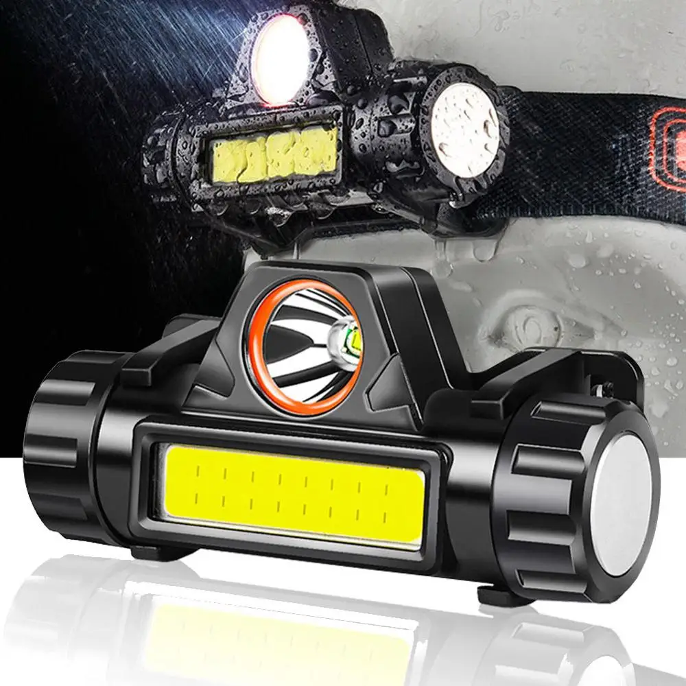Zunanji Preživetje Kampiranje, Pohodništvo Orodje Oprema Prenosni Mini XPE+COB LED Žaromet USB Polnjenje Ribolov Žarometi Svetilka