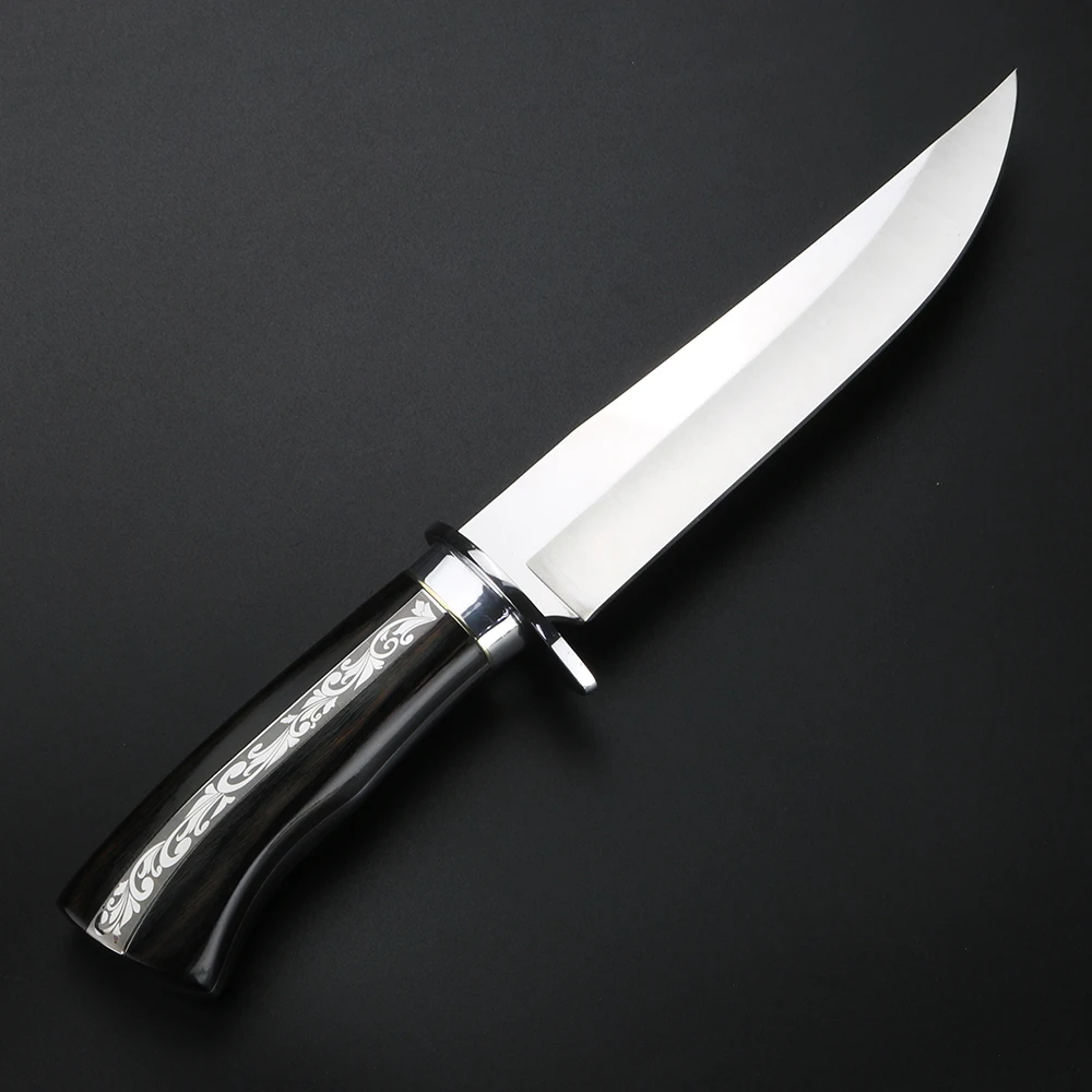 Zunanji Survival Nož Fiksno Rezilo Kampiranje Lovski Nož Jungle Adventure Orodje z Odlično Leseni Ročaj Ročno izdelani Noži