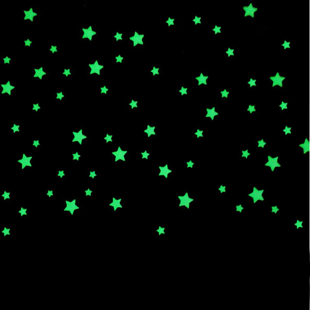 Zvezdnato nebo Nočna Jasno Star Stenske Nalepke 100PC Otroci Spalnica Lepo Fluorescentna Svetila V temi Zvezde Stenske Nalepke
