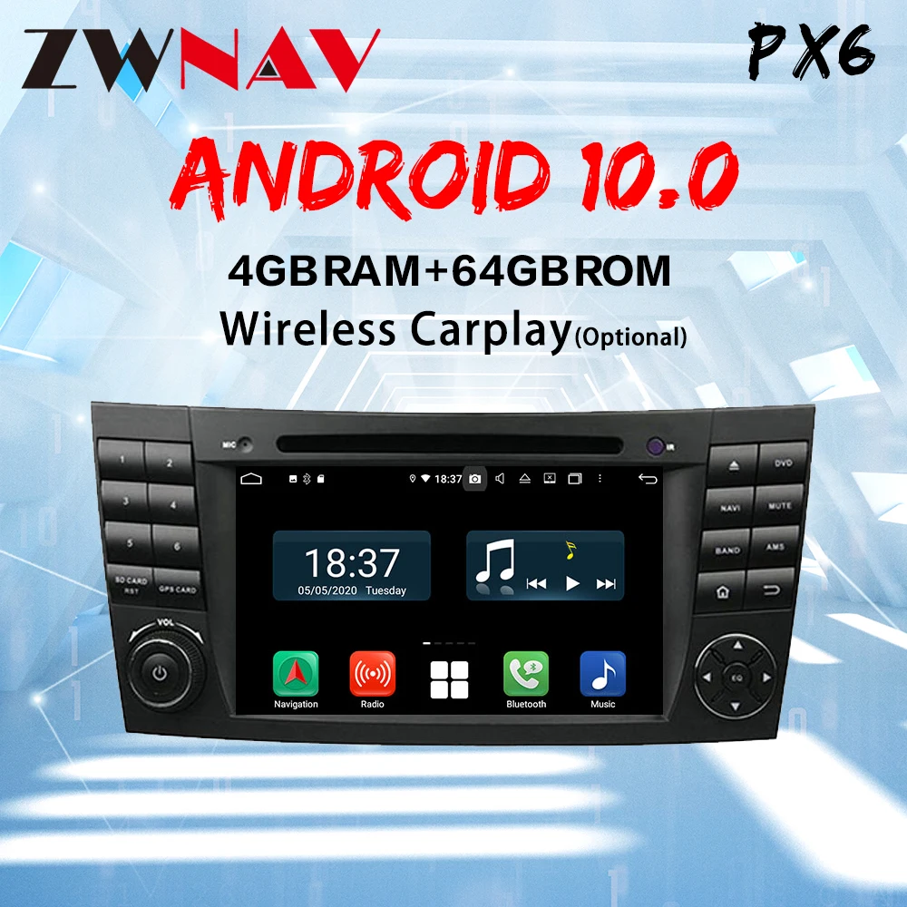 ZWNAV Android 10 Za Mercedes Benz E-Class W211 E300 CLK W209 CLS W219 2002-2009 GPS Navigacija Multimedia Player CSD DVD CD