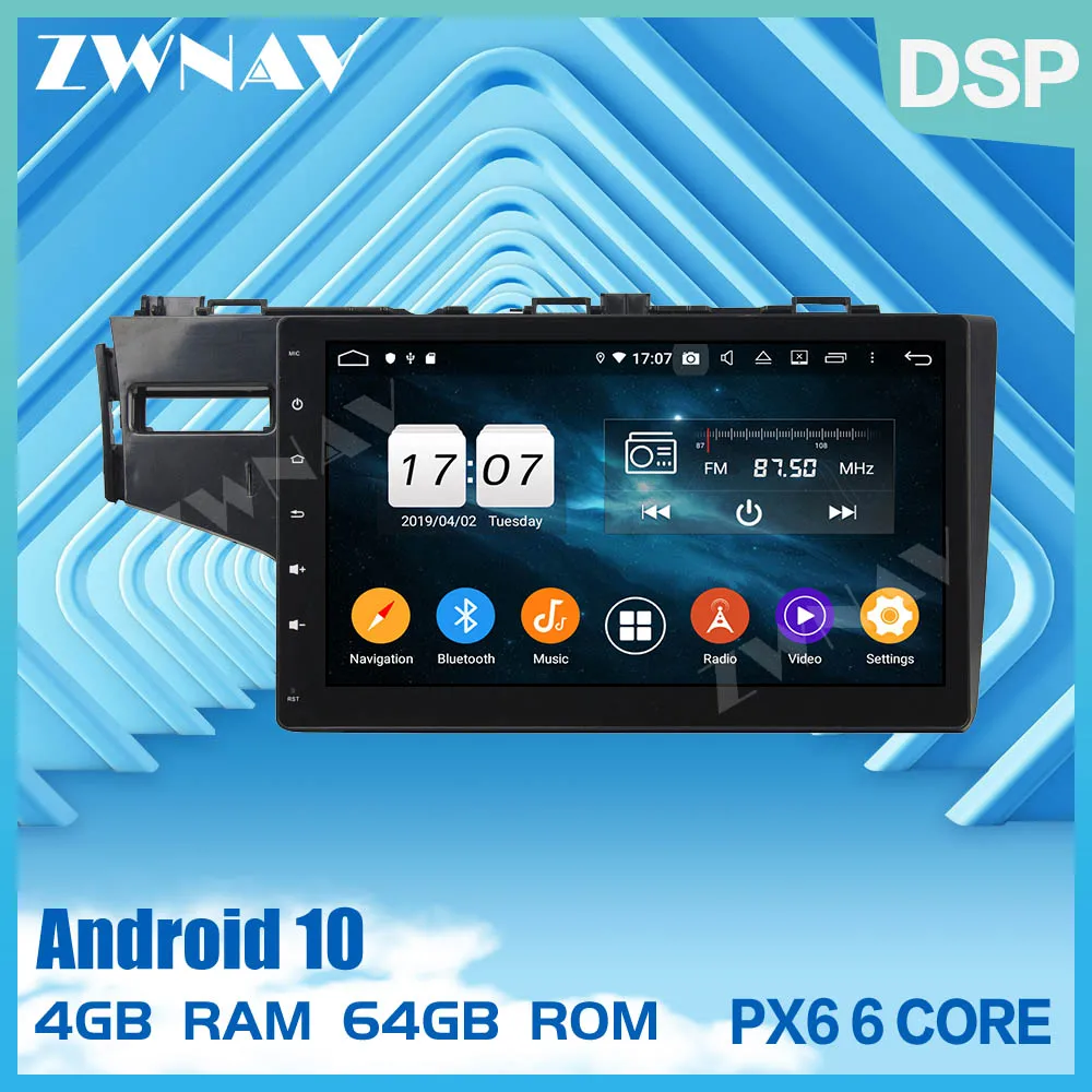 ZWNAV Avto Multimedia Player Android 10.0 zaslon na Dotik za Honda fit avto GPS Navigacijo, Audio stereo Radio BT vodja enote