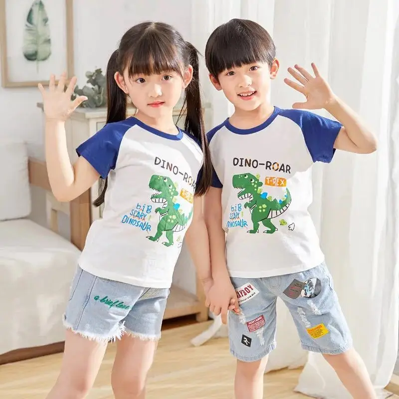 ZWY712 Fantje & Dekleta T-shirt Risanka Vzorec Otroci, Fantje, Otroci Priložnostne Obleke Poletje Dekleta Vrh Bombaž Otroci T-shirt