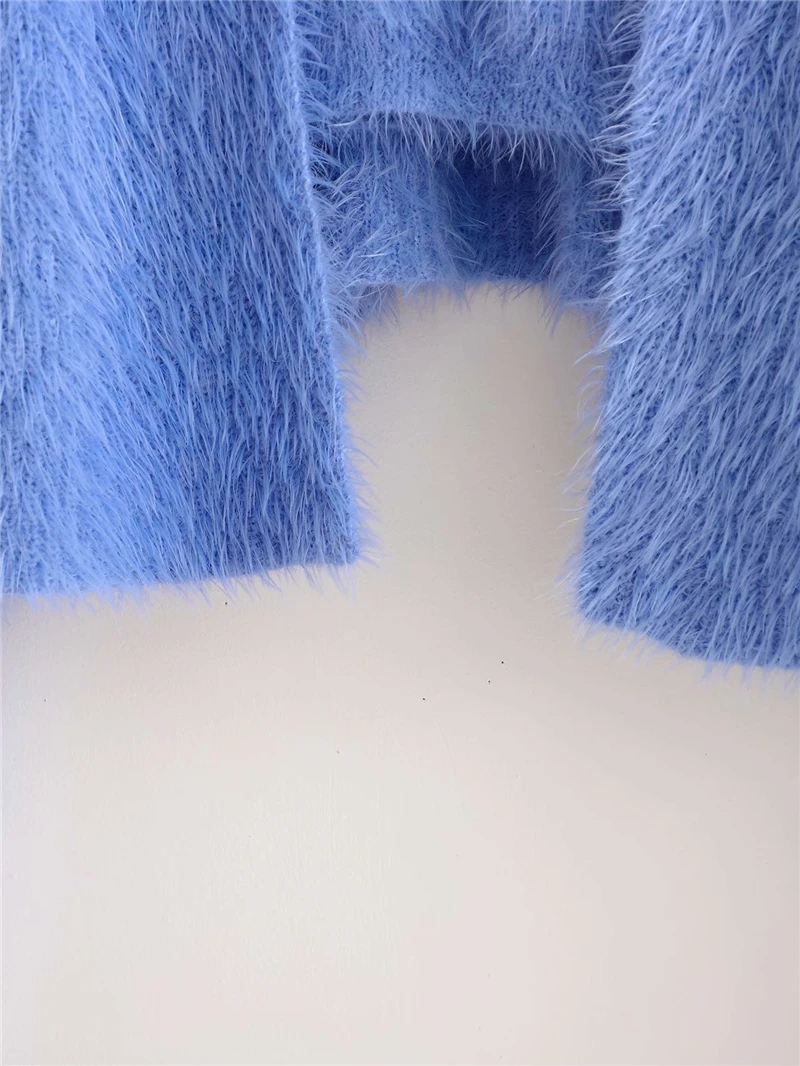 ZXQJ Vzročno Ženske Solid Blue Puloverji 2020 Modne Dame Ulične Mehko Ohlapno Pleteno Vrhovi Elegantna Ženska Elegantna Dve Delni Set