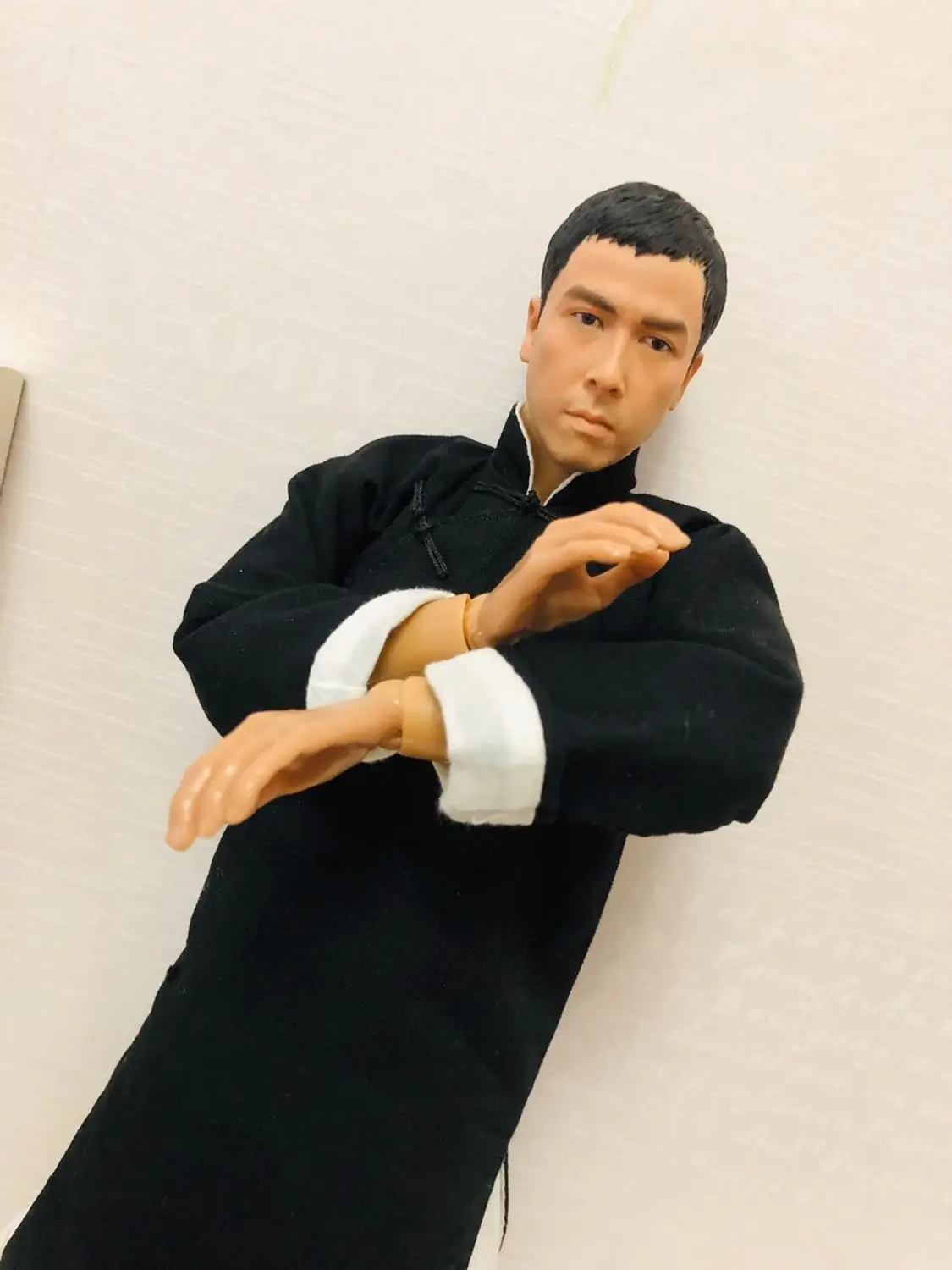 ZYTOYS 1/6 Obseg Moška Oblačila Črno Siva Kitajski Kung Fu bo Ustrezala Dolgo Haljo za Donnie Yen Yip Jackie Chan Bruce figuric