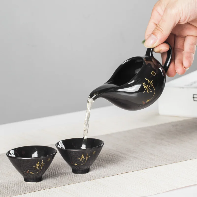 Čaj nastavitev samodejnega leni ljudje čaj kamen mlin keramični čajnik kung fu čaj določa