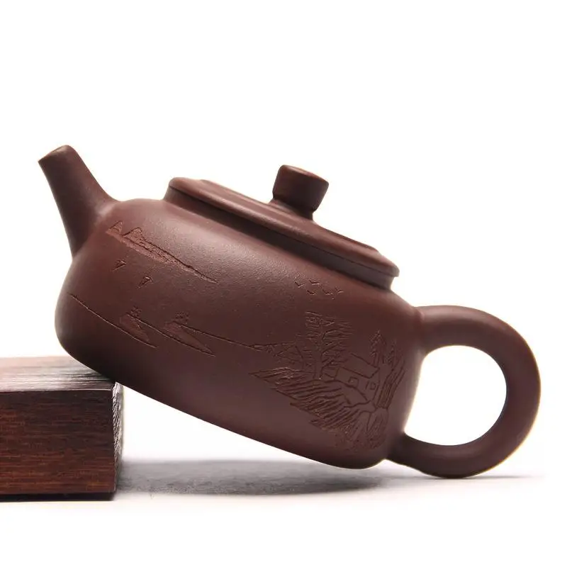 Čaj Čajnik pot Zadovoljni blagoslov, blato, pot, Vijolična gline Čaj nastavite čajniki Kitajski Yixing Teaware Čajniki 150 ml Obleko za Piti Čaj