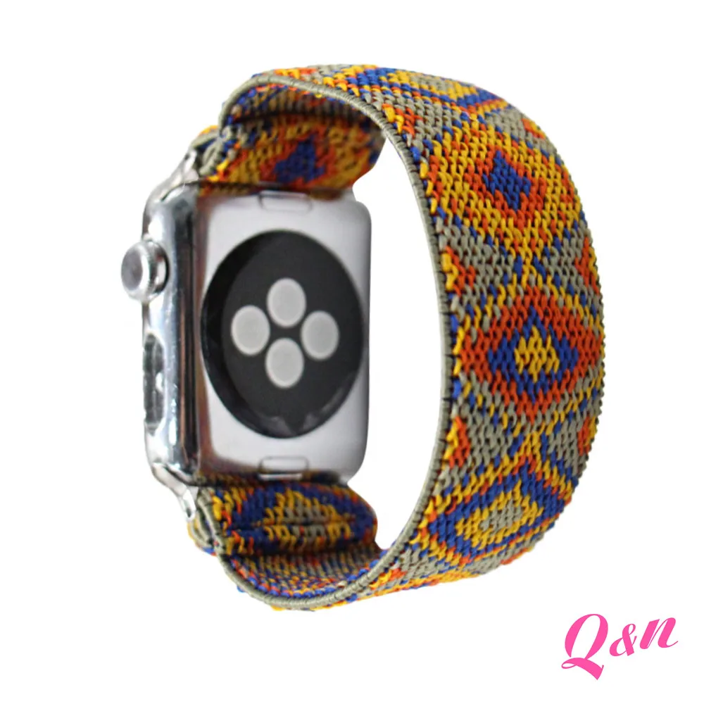 Čar Vijolično Najlon Pletene Elastične Apple Watch Band,38/40,42/44 mm za Apple Gledati Vse Serije, Apple Watch Scrunchies Trak