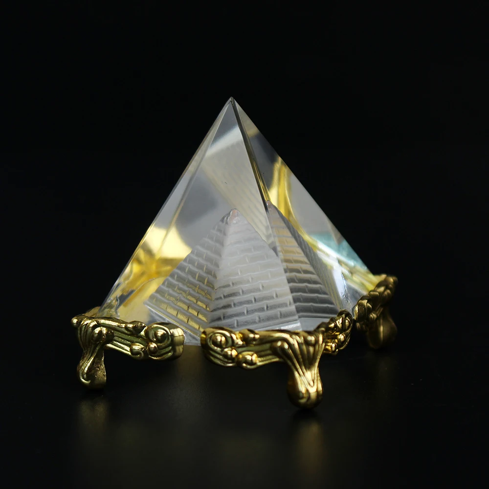 Čarobno Energijo Zdravljenja Mini Fengshui Egipt Kristalno Jasno Piramide Ornament Miniaturni Dnevna Soba Dekoracijo
