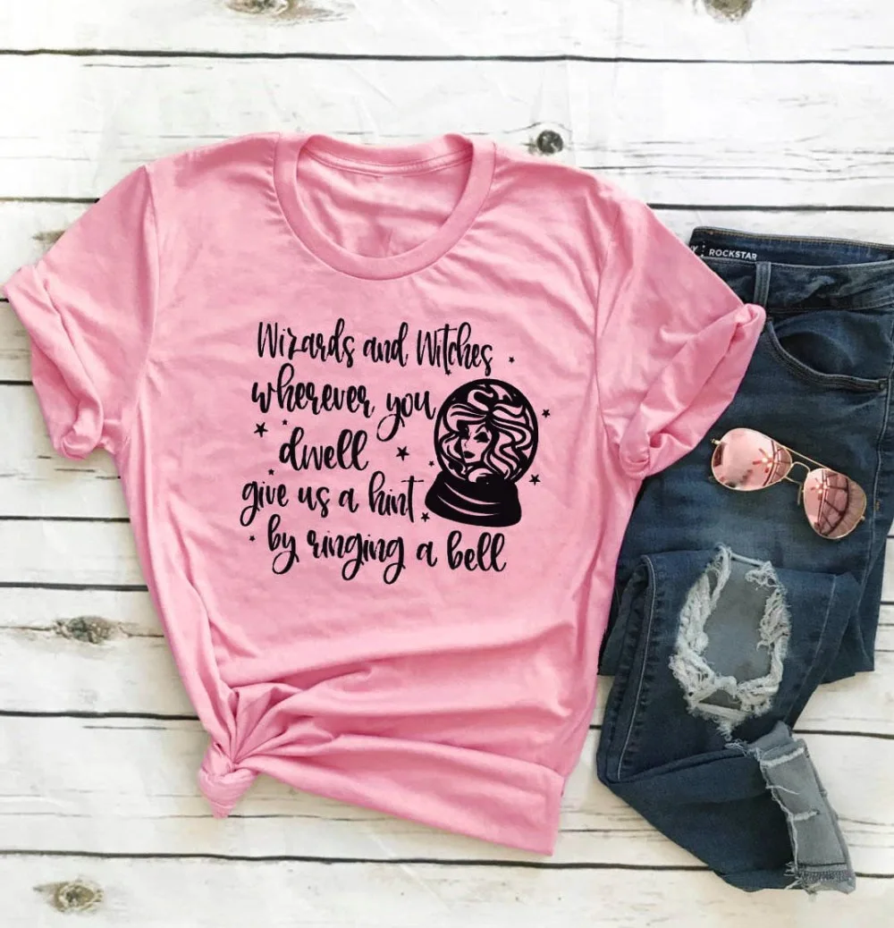 Čarovnica Kristalno kroglo smešno grafični camiseta rosa feminina stranka ulica stilu grunge tumblr bombaž priložnostne srajco goth umetnosti tee vrhovi