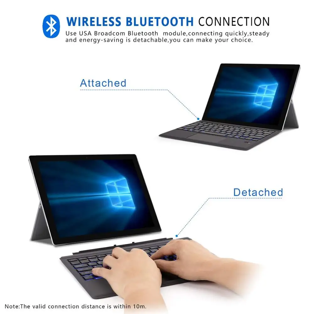 Če je Brezžično Bluetooth Tipkovnico Za Microsoft Surface pojdi 2 Pro 6 2018 Pro 5 Pro 7 Pro 4 Pro 3 pojdi 2 Tipkovnici Tipkovnico za Tablični računalnik