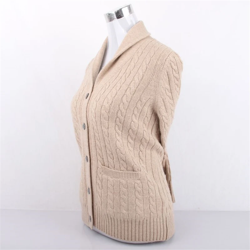 čisti kozje kašmir zvit, pletene, za ženske debele jopico pulover plašč obleke ovratnik S-4XL na debelo trgovina na drobno