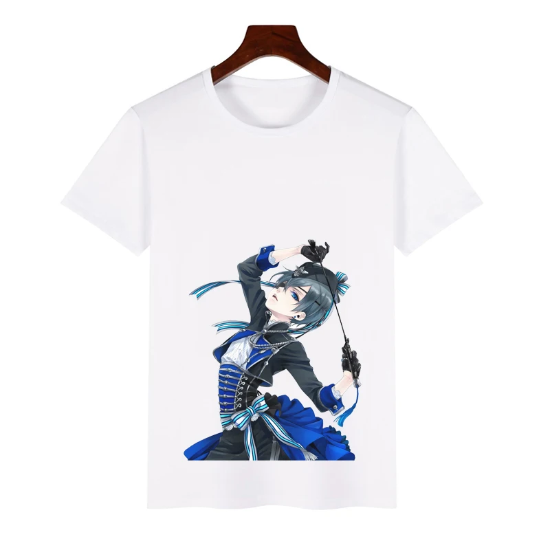 Črna Butler T-shirt Ciel Phantomhive Sebastian Michaelis Cosplay Natisnjeni Tees Vrhovi Japonski Anime Noša T Shirt Za Moške, Ženske