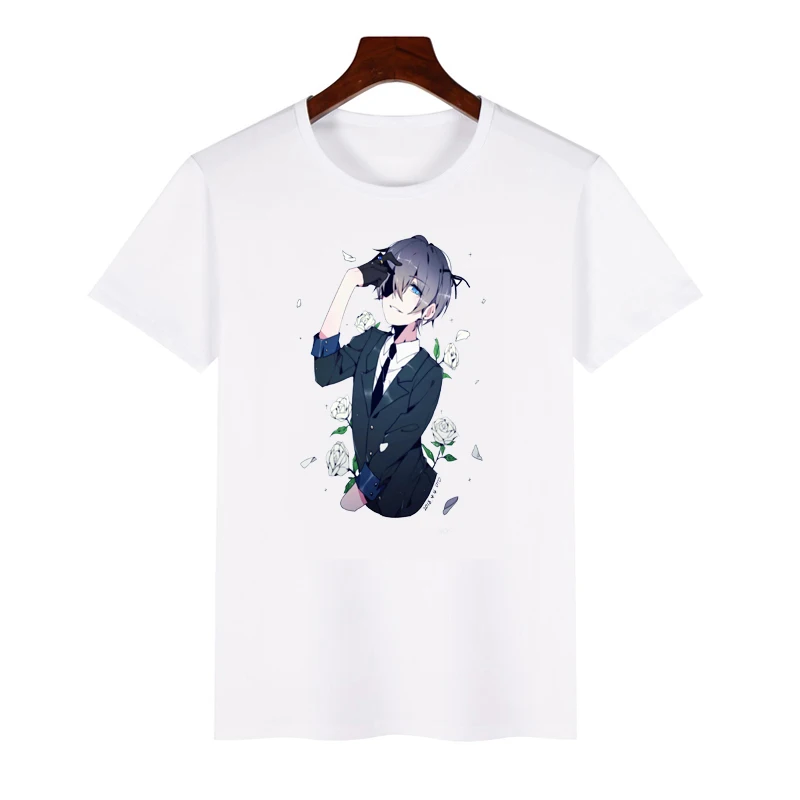 Črna Butler T-shirt Ciel Phantomhive Sebastian Michaelis Cosplay Natisnjeni Tees Vrhovi Japonski Anime Noša T Shirt Za Moške, Ženske