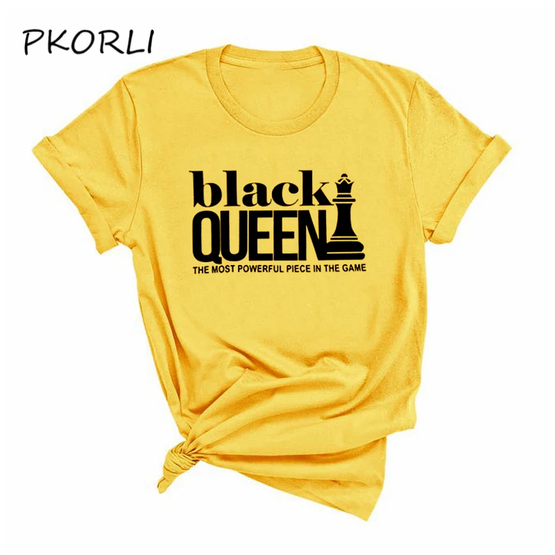Črna Kraljica Opolnomočenje T Shirt Poletje Najbolj Močan Kos T-majice Ženske Black History Month Tee Shirt Camiseta Mujer