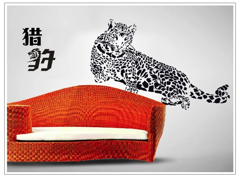 Črna PVC Stenske Nalepke Cheetah Leopard 3D Izmenljive Stene Decals je Doma Dekor Nalepke Brezplačna Dostava