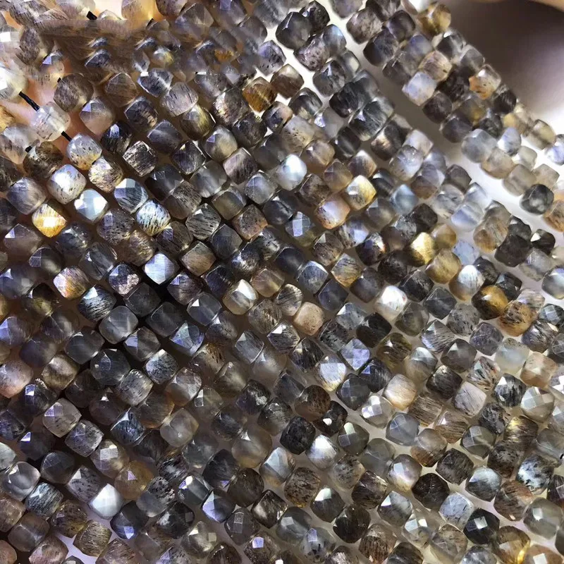 črna sunstone kvadrat gladko 4/5 mm za DIY nakit, izdelava svoboden kroglice FPPJ debelo biseri narave gemstone
