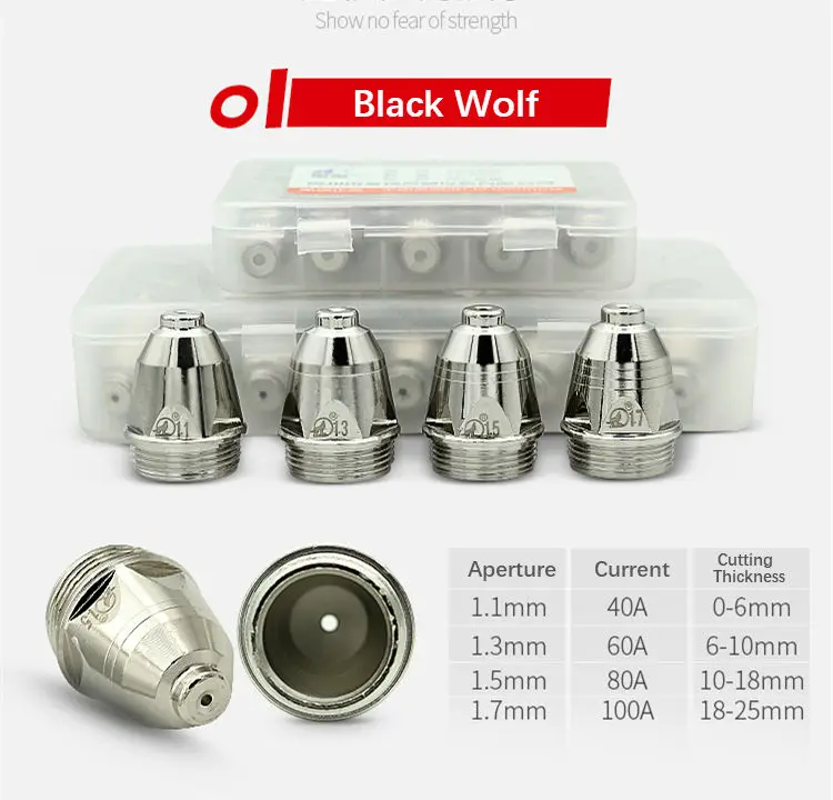 Črna Wolf P80 Inverte Plazma Rezalnik za Rezanje Pištolo Visoko Kakovostne Plazme Potrošni Dodatki Šoba nasveti Elektroda CNC 100PK
