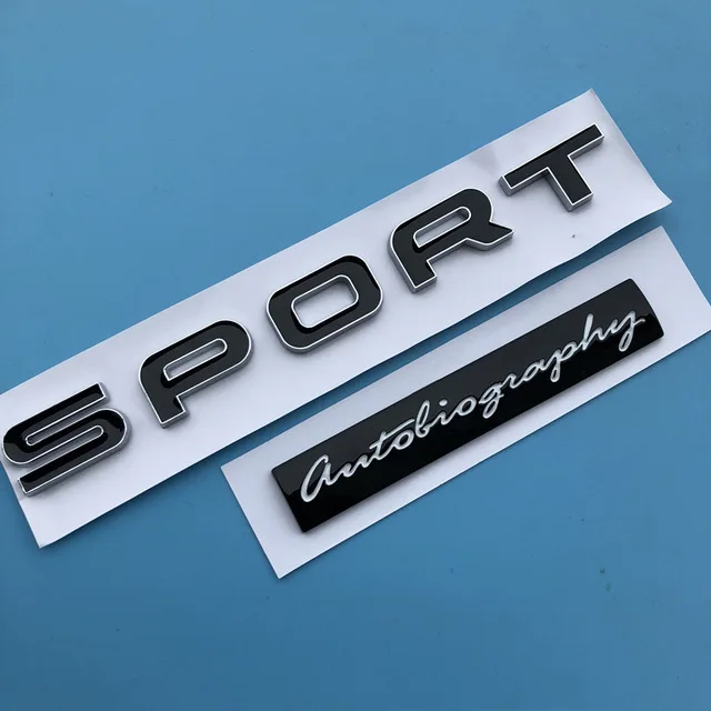 Črna ŠPORT Avtobiografijo Črke Emblem Bar Logo za Zemljišča, ki so Range Rover SV Edition Bar Značko Avto Styling Trunk Nalepke...