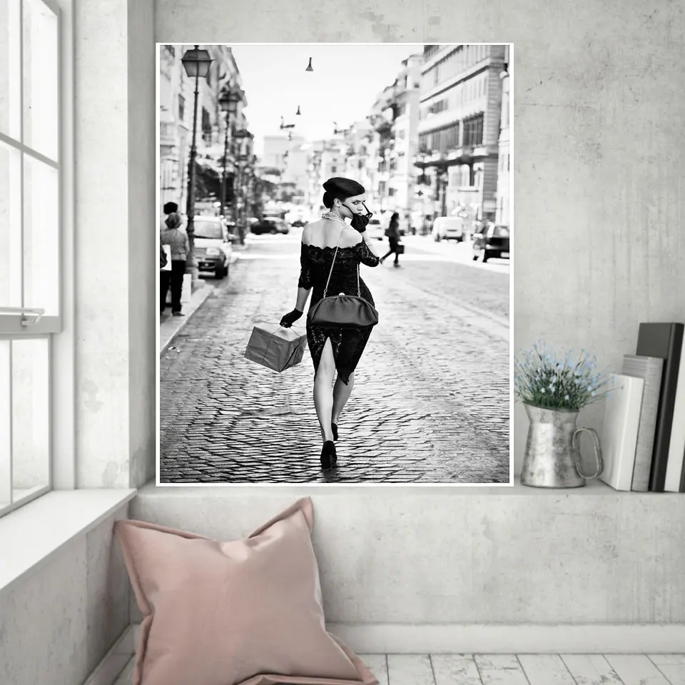 Črno Bel Angel Krilo Slika Skandinavskih Moda Plakat Nordijska Maskara Modi Tiskanja Wall Art Platno Slikarstvo Dnevna Soba Dekor