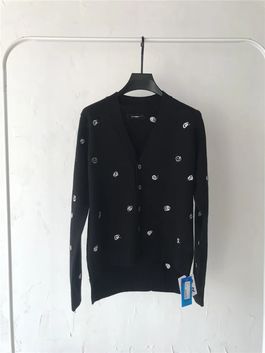 Črno Modro Jopico Proti-vrat Vezenje Ader Napaka Sweater Moški Ženske 1:1 Visoke Kakovosti Adererror Pletene Jopice
