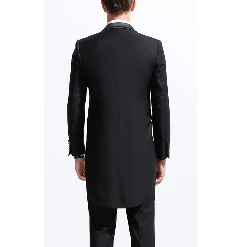 Črno Poročno Človek Plinski Plašč 2 Kos Dvojno Zapenjanje Moška Moda Obleke z Vrhuncem River po Meri Suknjič Hlače 2020