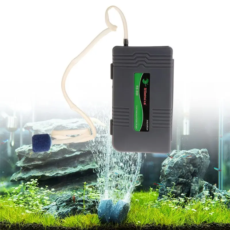 Črpalka Zrak Prenosni Aquarium Fish Tank Baterijsko Kisika Prezračevalnik Z Kamna