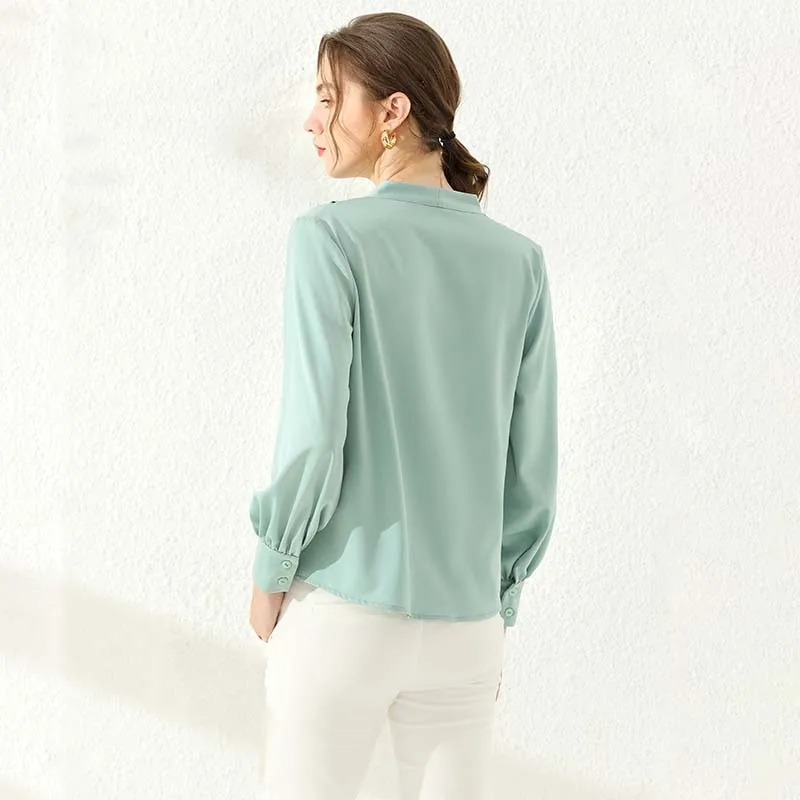 Šifon Bluzo Ženske Jeseni Mode korejski Eleganten V-izrez Dolg Rokav Plus Velikost Urad Dame Majice Womens Vrhovi In Bluze