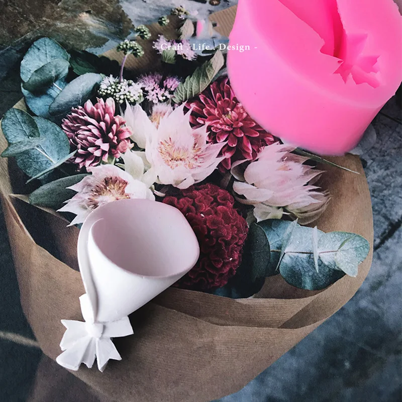 Šopek cvetlični vazi plesni Dišeče mavca plesni Ročno izdelan iz silikona, torto dekoracijo plesni obesek za avto