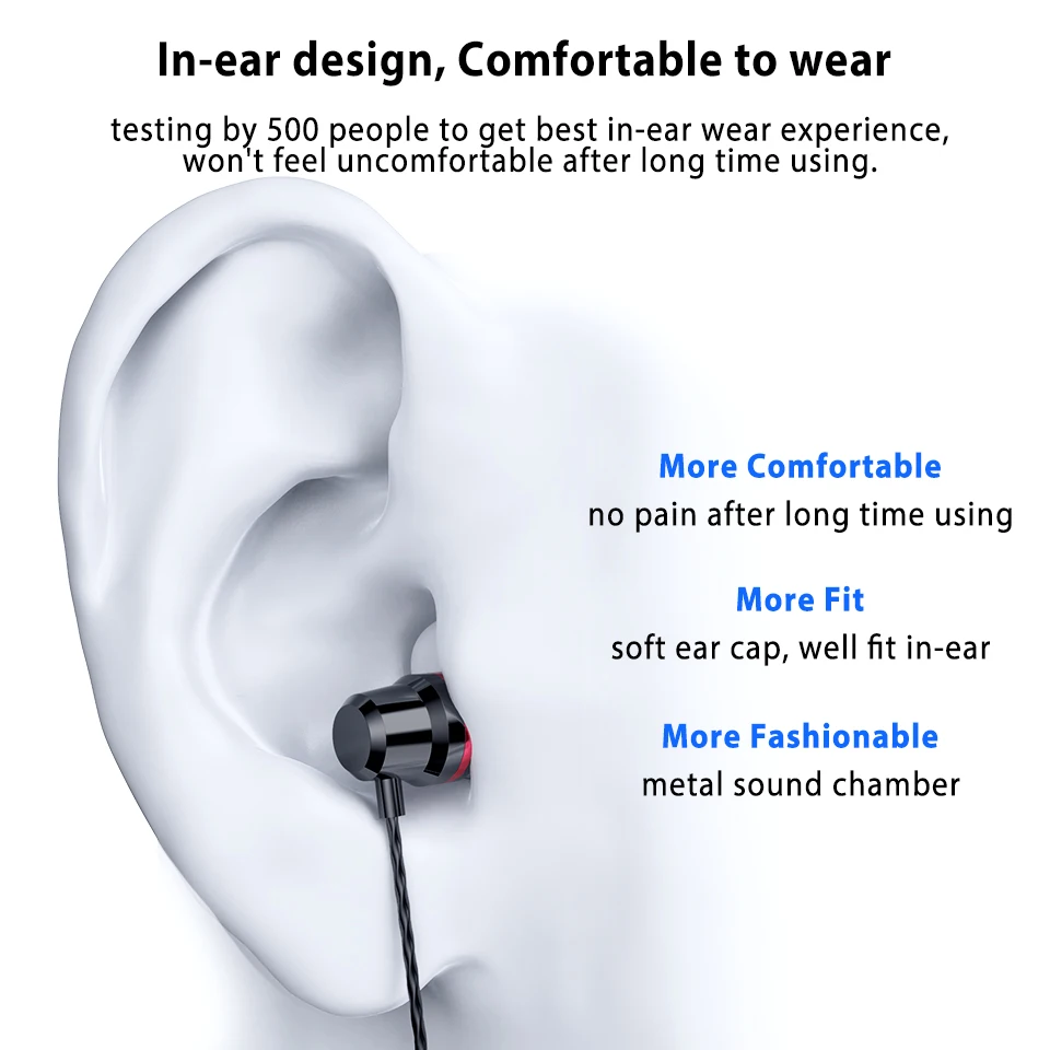 Šport in-ear slušalke z mikrofon nadzor glasnosti Kovinski slušalke za Xiaomi Huawei Žično Tip C slušalke USB C